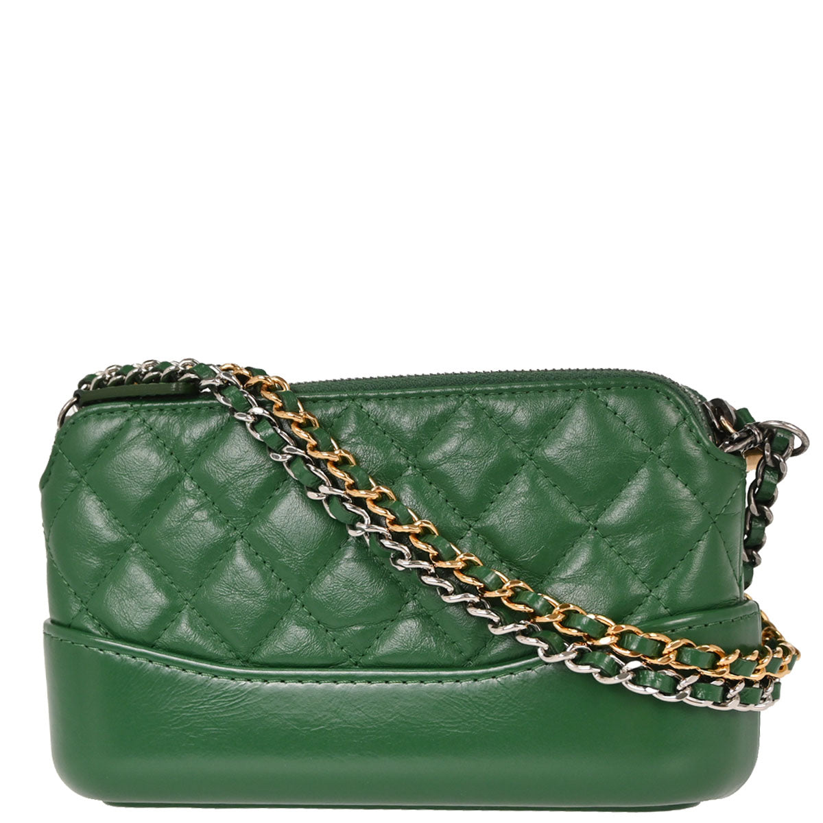 Chanel Green Calfskin Gabrielle WOC Wallet on Chain Shoulder Bag