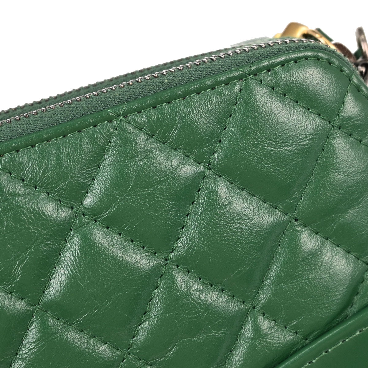 Chanel Green Calfskin Gabrielle WOC Wallet on Chain Shoulder Bag