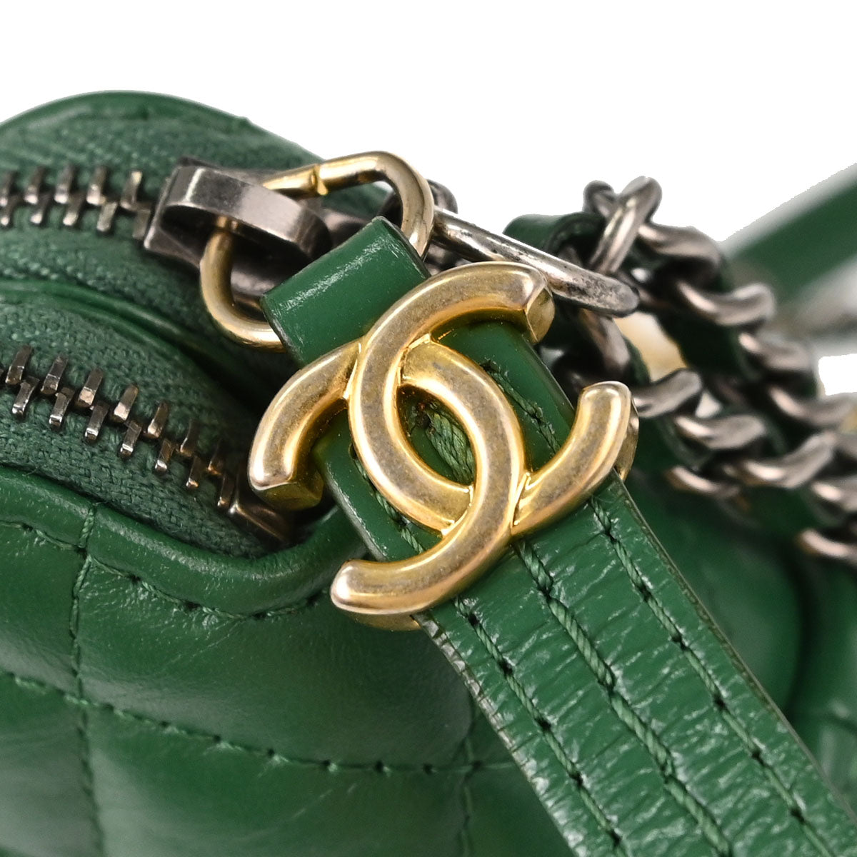 Chanel Green Calfskin Gabrielle WOC Wallet on Chain Shoulder Bag