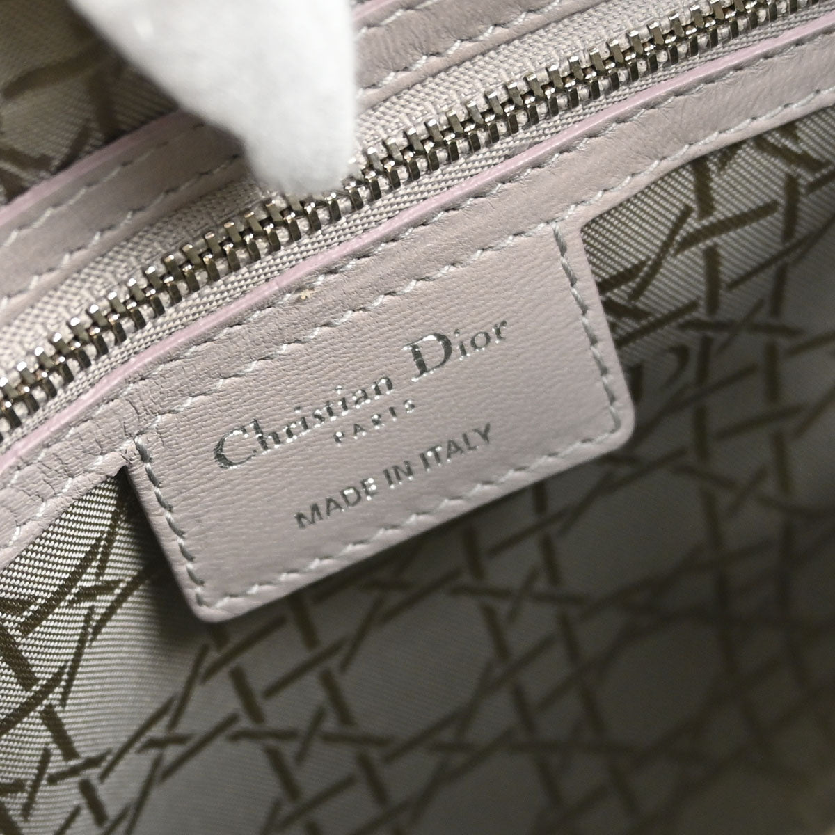 Christian Dior 2013 Gray Lambskin Lady Dior Cannage 2way Shoulder Handbag