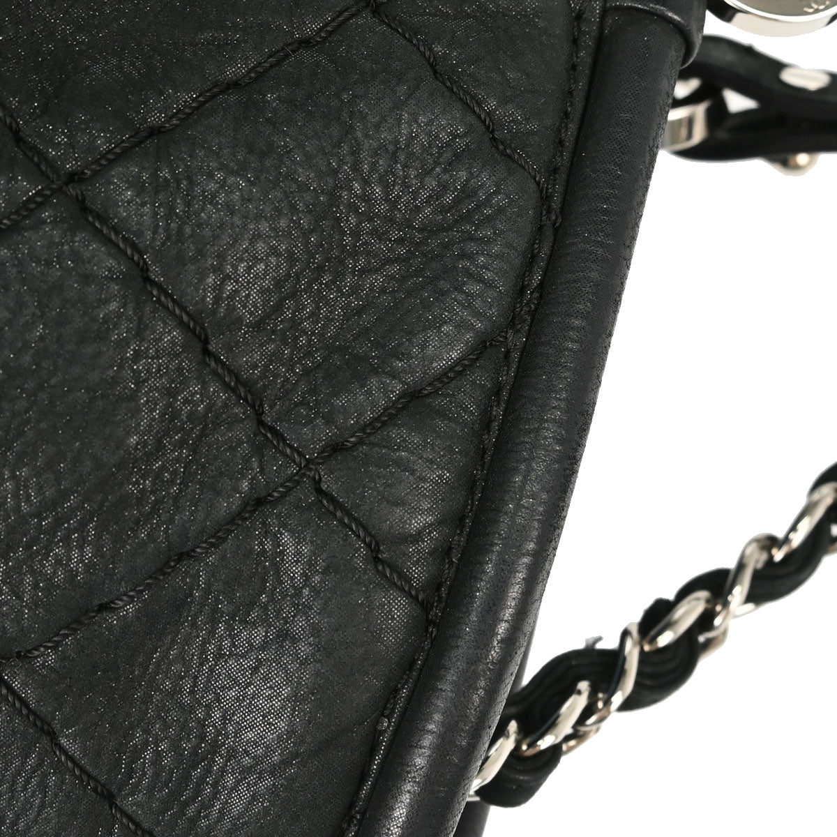 Chanel Black Calfskin Wild Stitch Tote 2way Shoulder Handbag