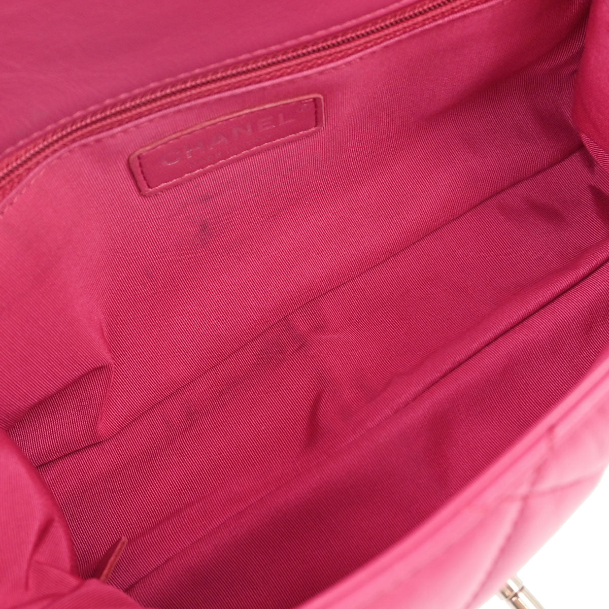 Chanel Pink Calfskin Chain Around Single Flap Shoulder Bag