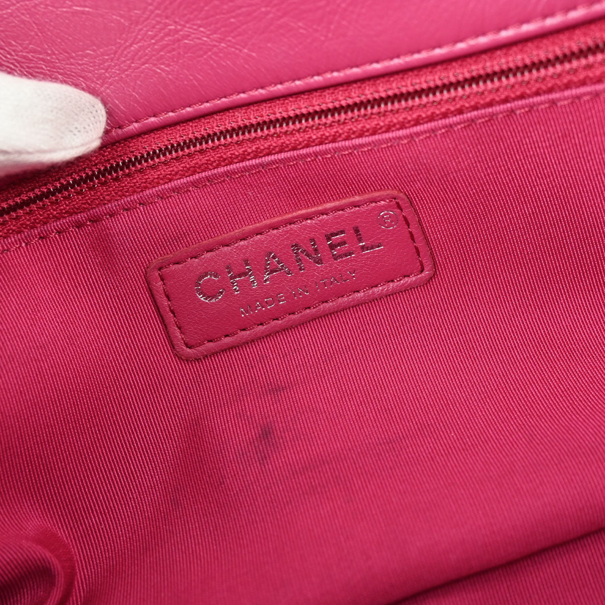 Chanel Pink Calfskin Chain Around Single Flap Shoulder Bag