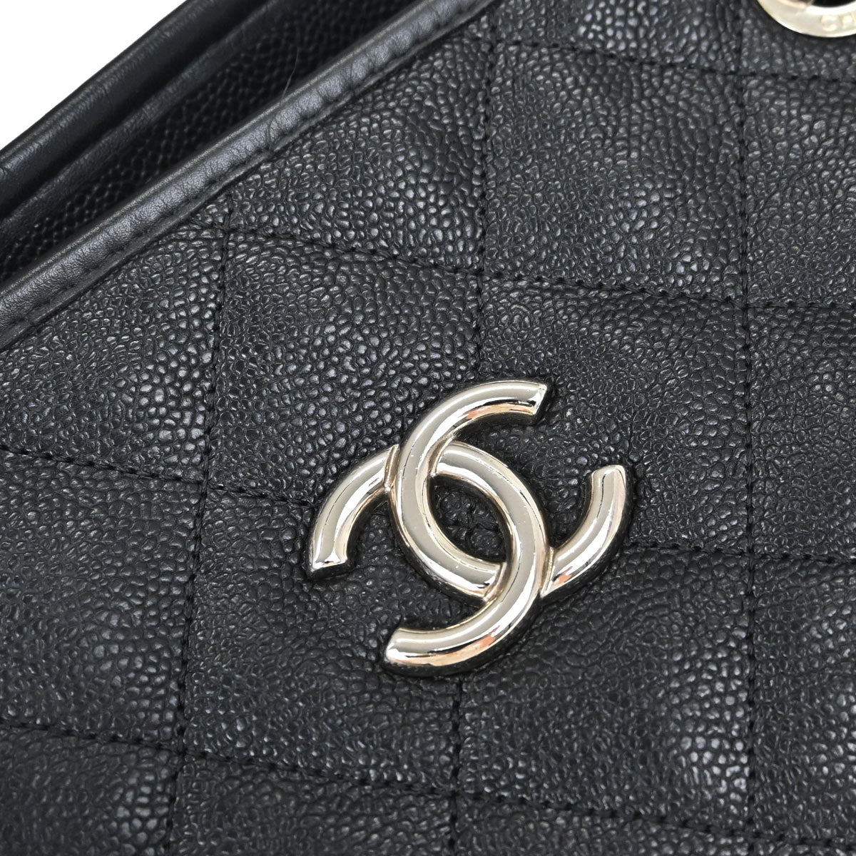 Chanel Black Caviar Skin French Riviera Tote Chain Handbag