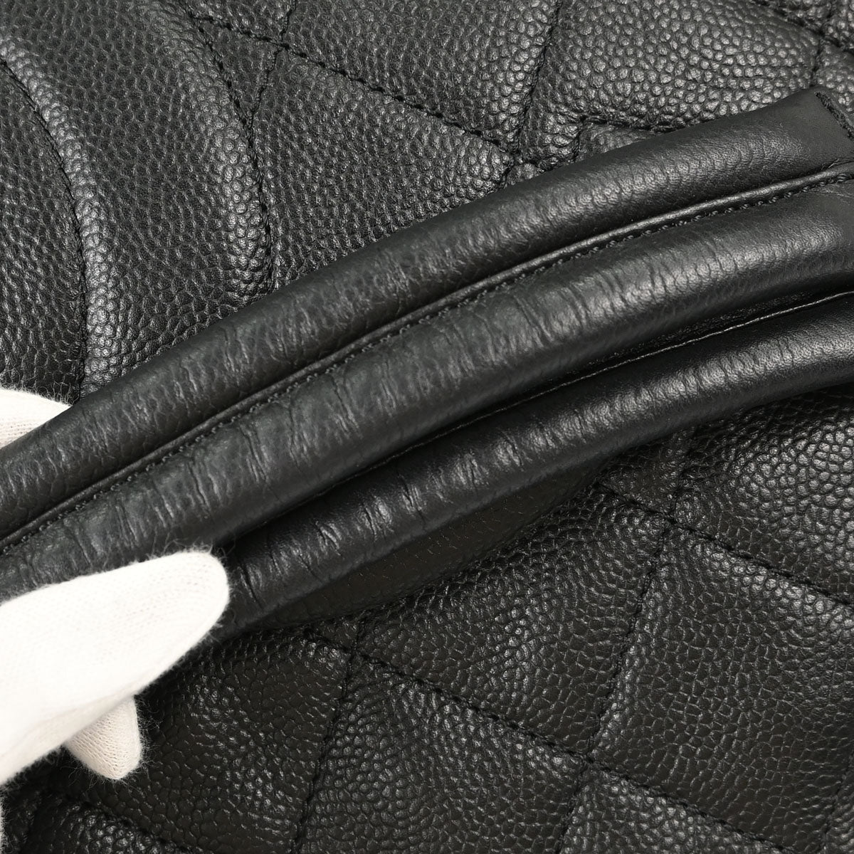 Chanel Black Caviar Skin Tote Chain Handbag