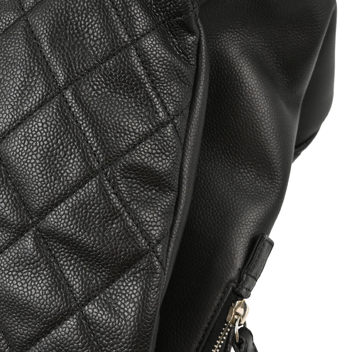 Chanel Black Caviar Skin Tote Chain Handbag