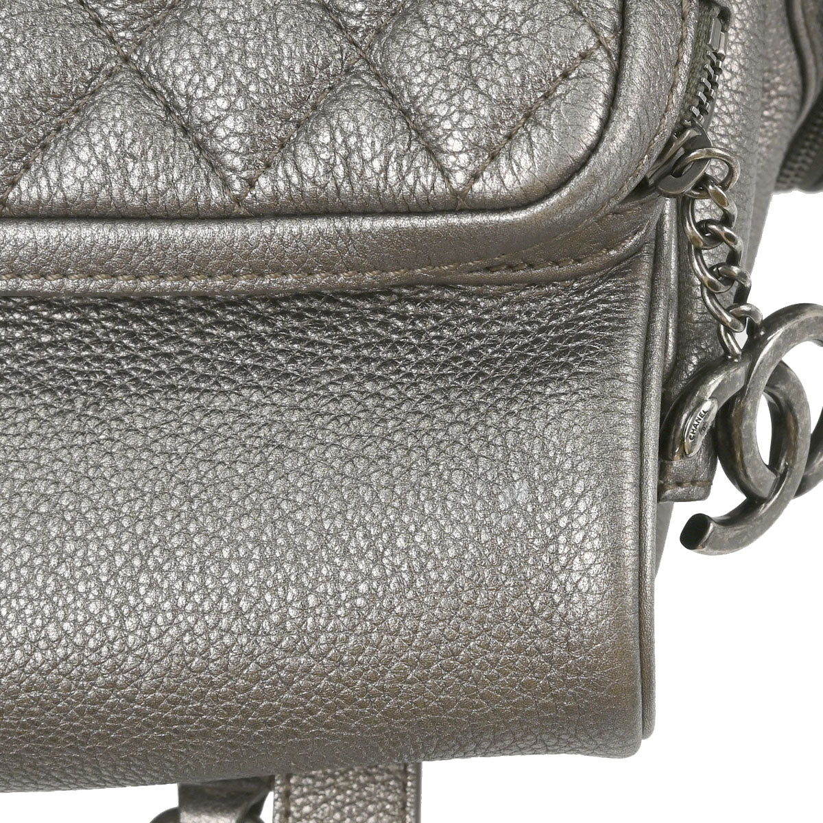 Chanel 2016-2017 Metallic Silver Calfskin Casual Rock Backpack
