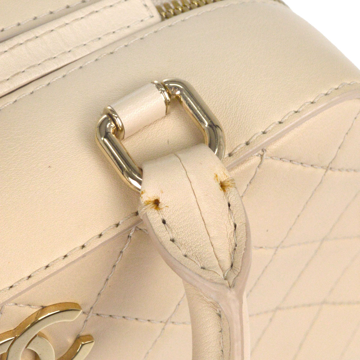 Chanel 2019-2020 Light Beige Lambskin Vanity 2way Shoulder Handbag