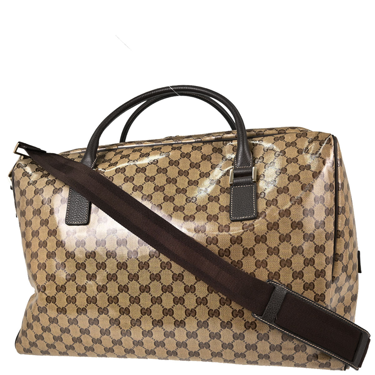 Gucci Beige PVC GG Travel 2way Shoulder Handbag