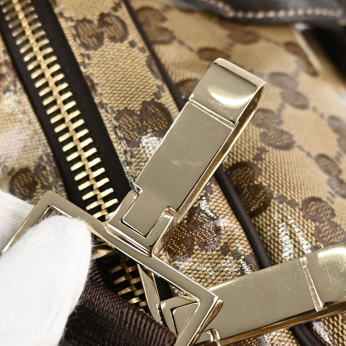 Gucci Beige PVC GG Travel 2way Shoulder Handbag