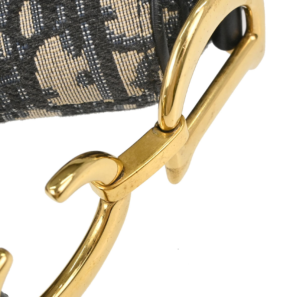 Christian Dior Navy Beige Trotter Oblique Saddle Handbag