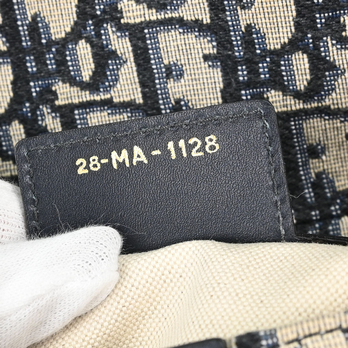 Christian Dior Navy Beige Trotter Oblique Saddle Handbag