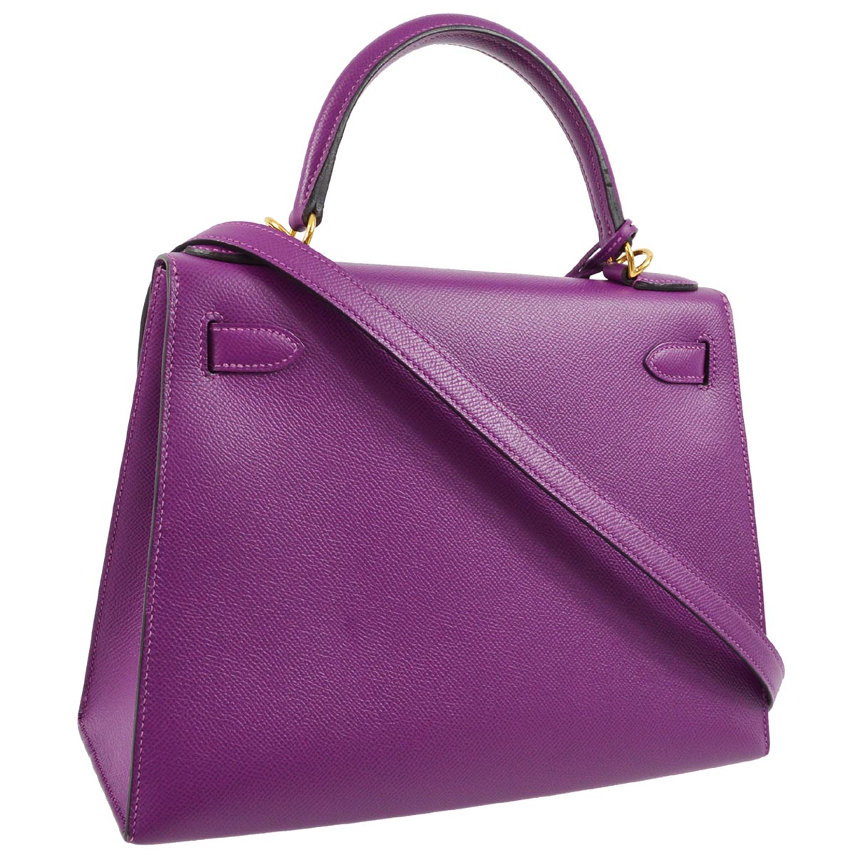 Hermes 2019 Purple Epsom Kelly 28 Sellier 2way Shoulder Handbag