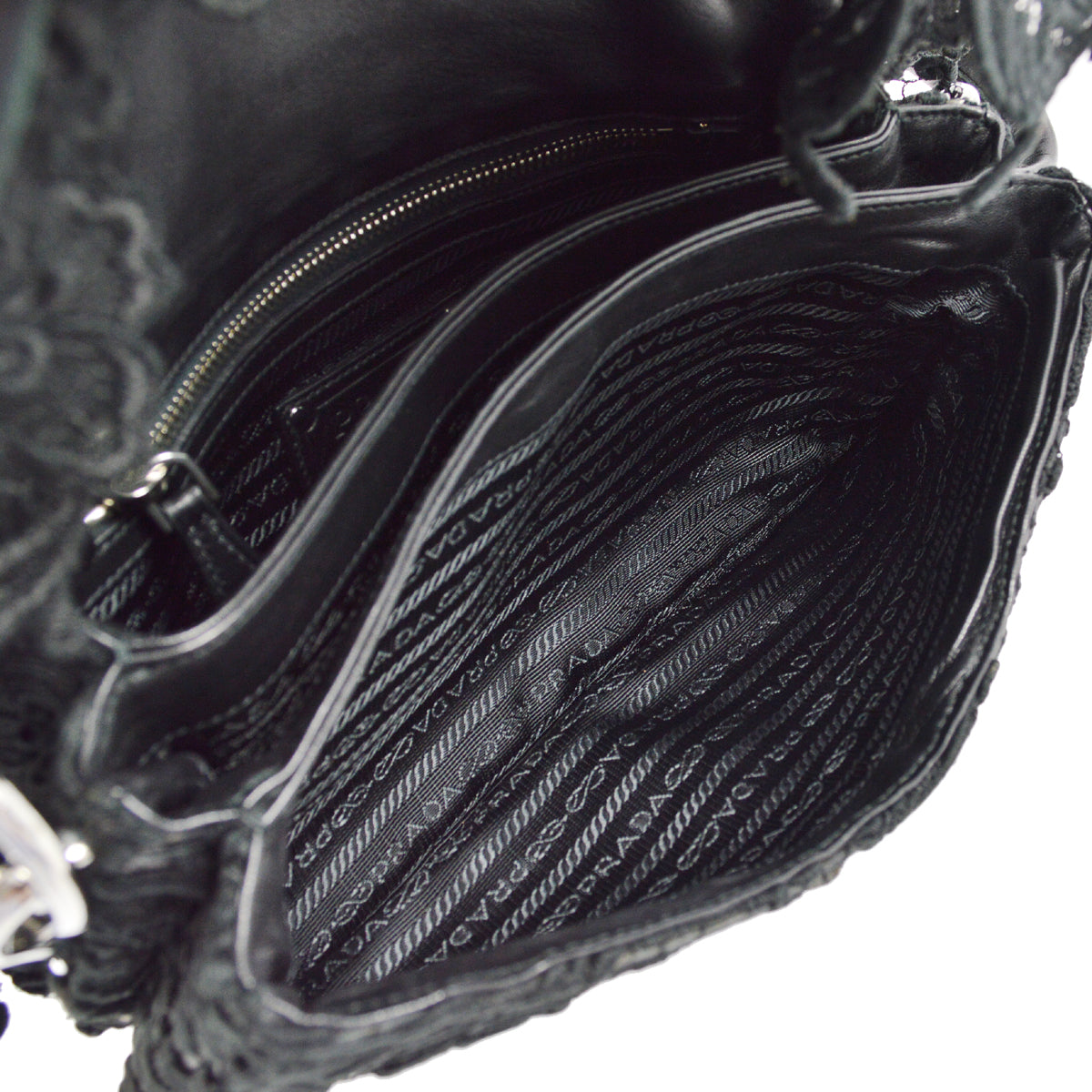 Prada Black Lace Pizzo Handbag