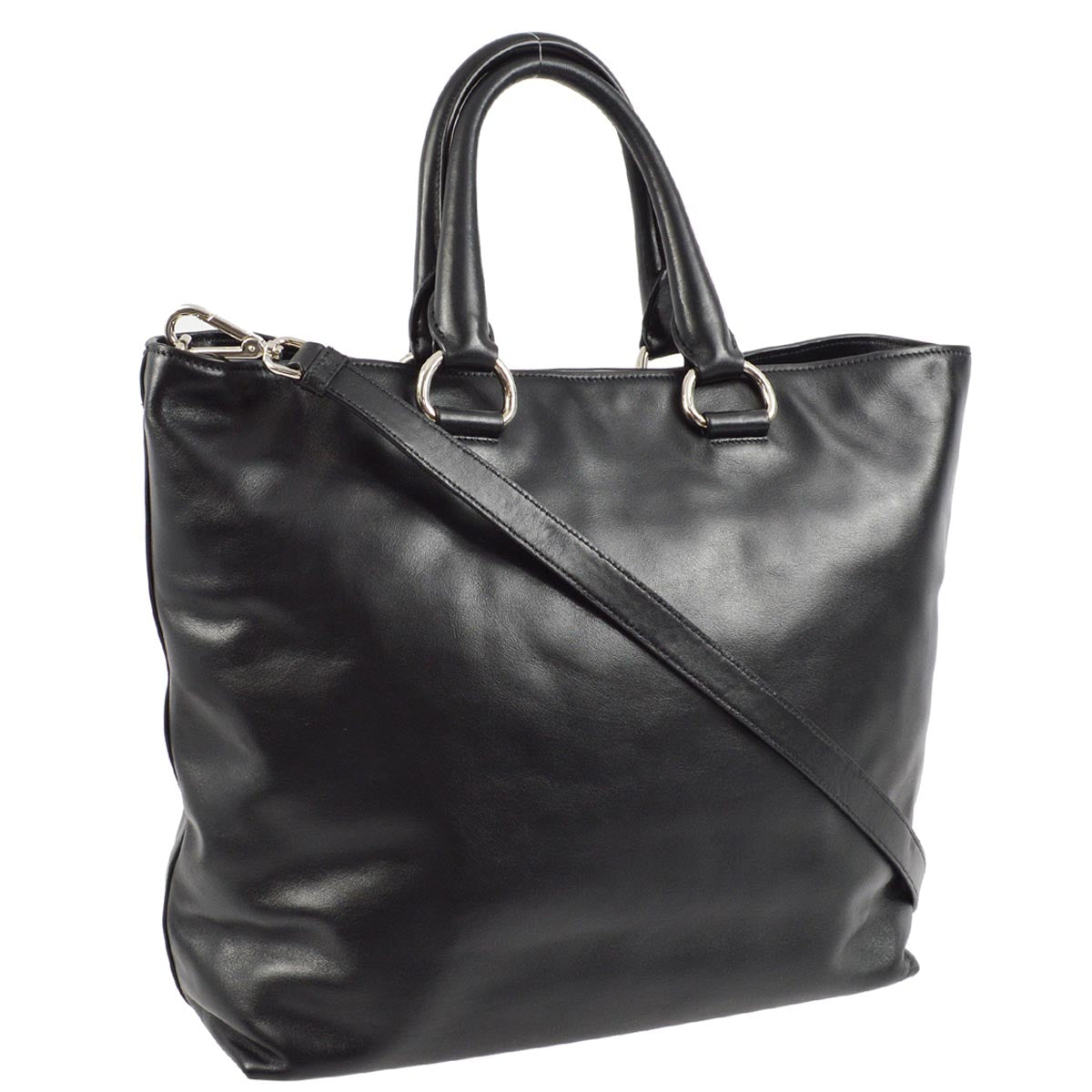 Prada Black 2way Tote Shoulder Handbag