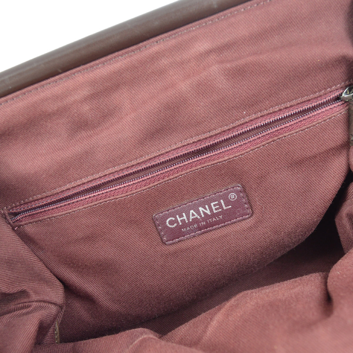 Chanel Khaki Green Embroidered Handbag