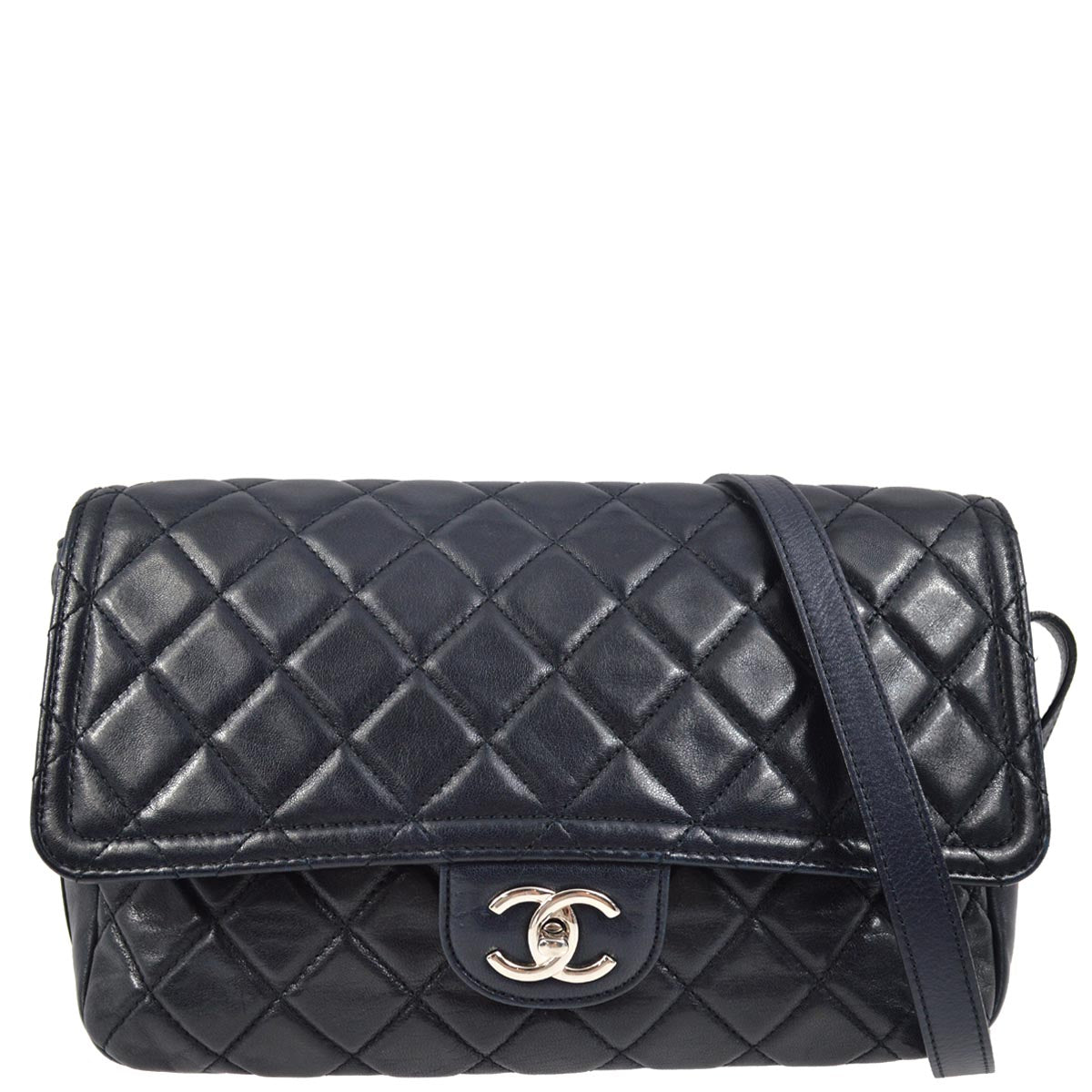 Chanel 2017 Navy Calfskin Shoulder Bag