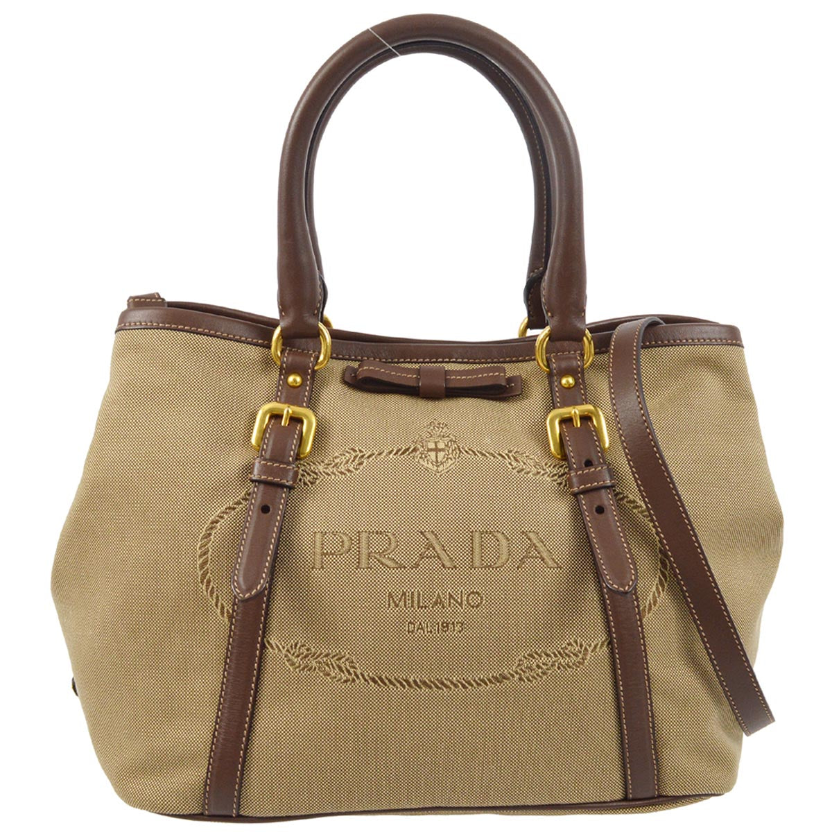 Prada Brown 2way Tote Shoulder Handbag