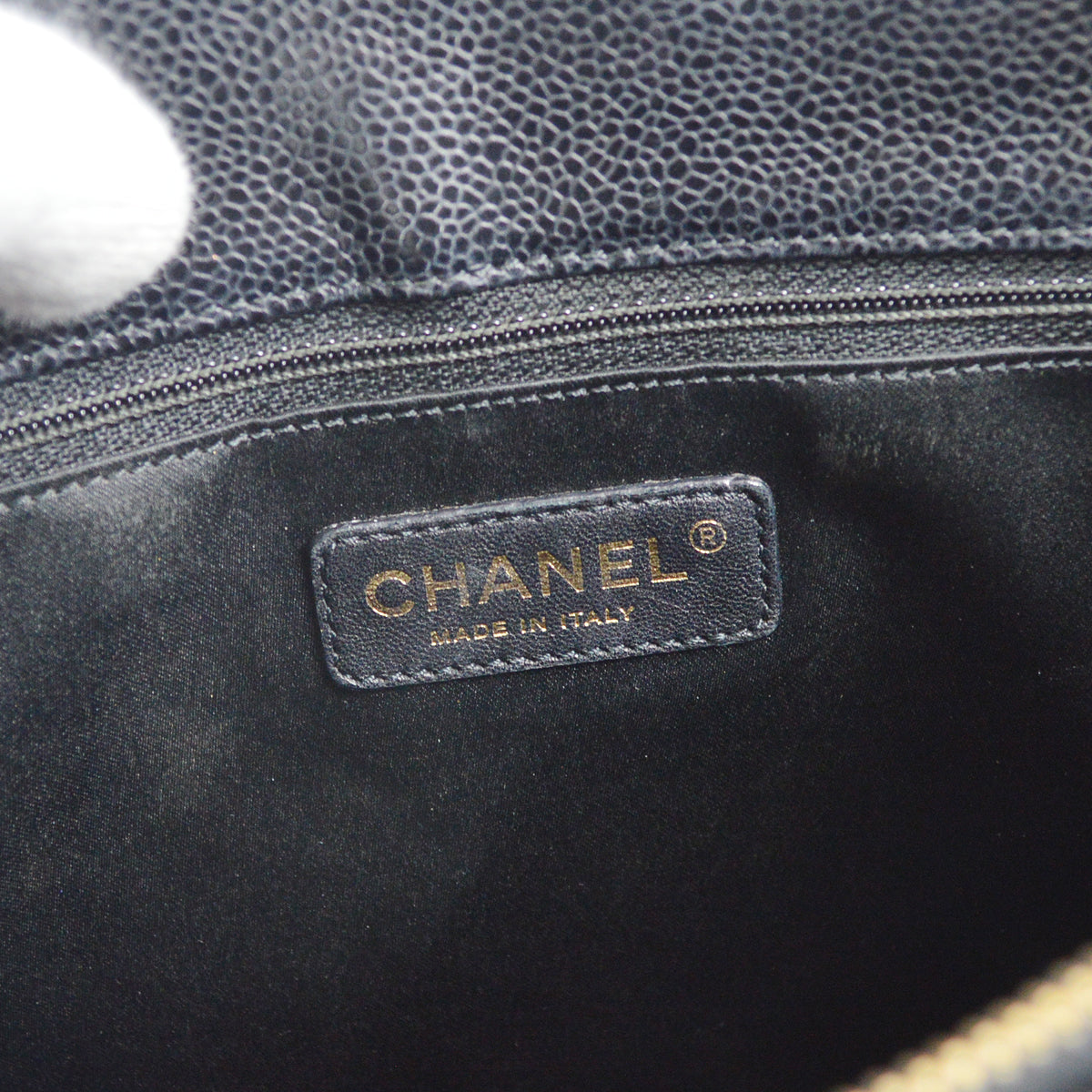 Chanel 2010-2011 Black Caviar Grand Shopping Tote GST Chain Hand Tote Bag