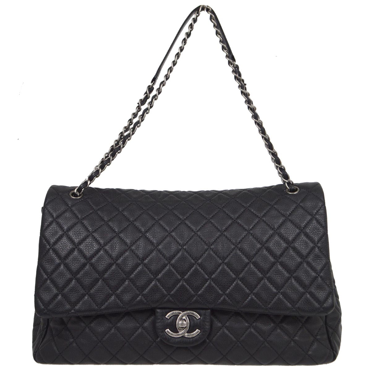 Chanel 2020-2021 Black Calfskin Classic Single Flap Shoulder Bag