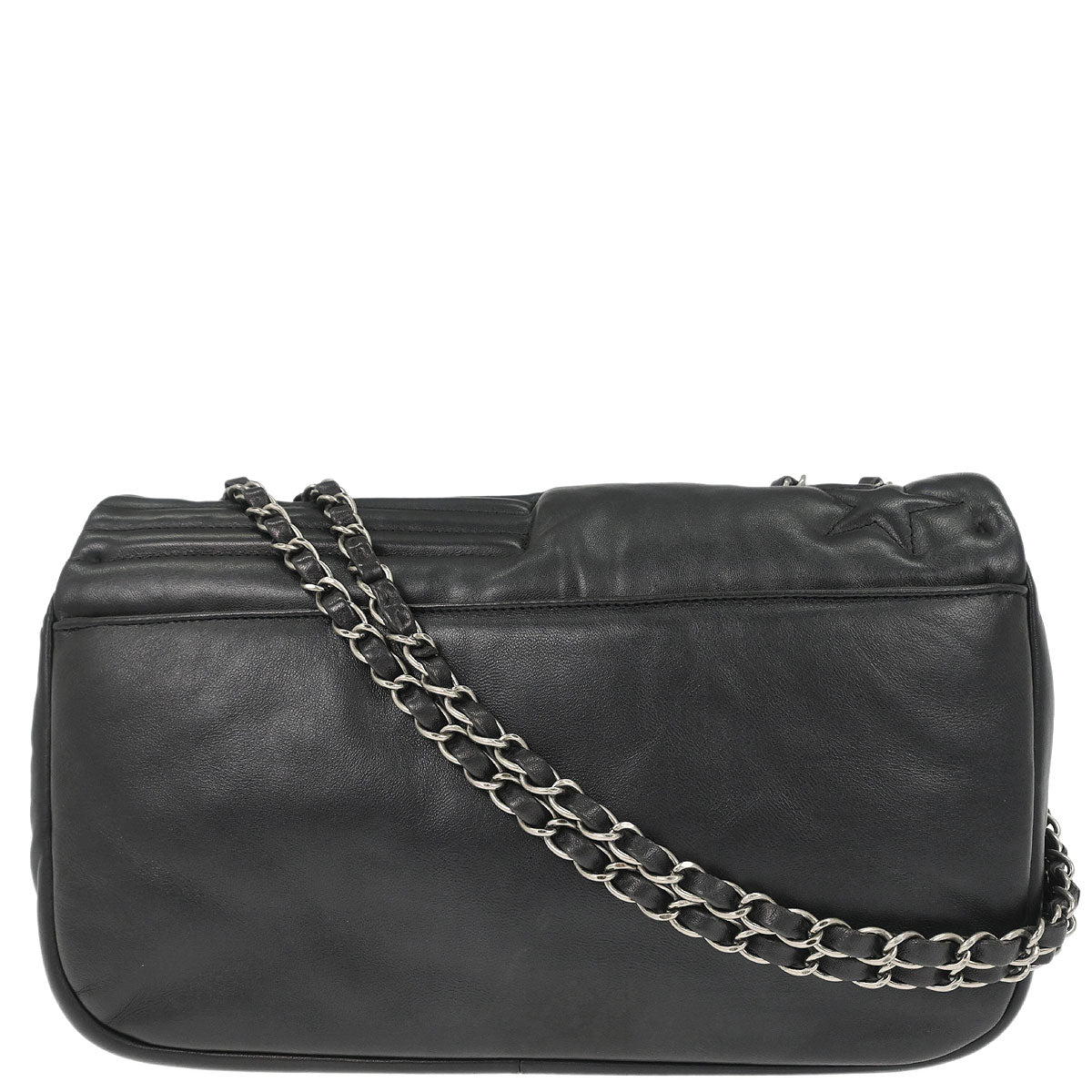 Chanel 2014 Black Lambskin Paris Dallas Stars and Stripes Flap Shoulder Bag