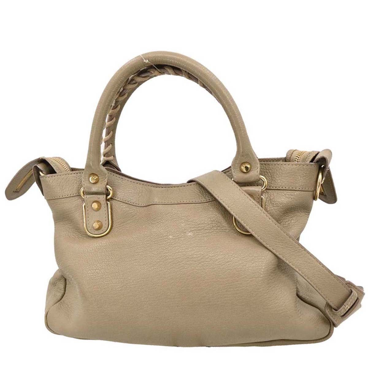 Balenciaga Beige Leather The Town 2way Shoulder Handbag