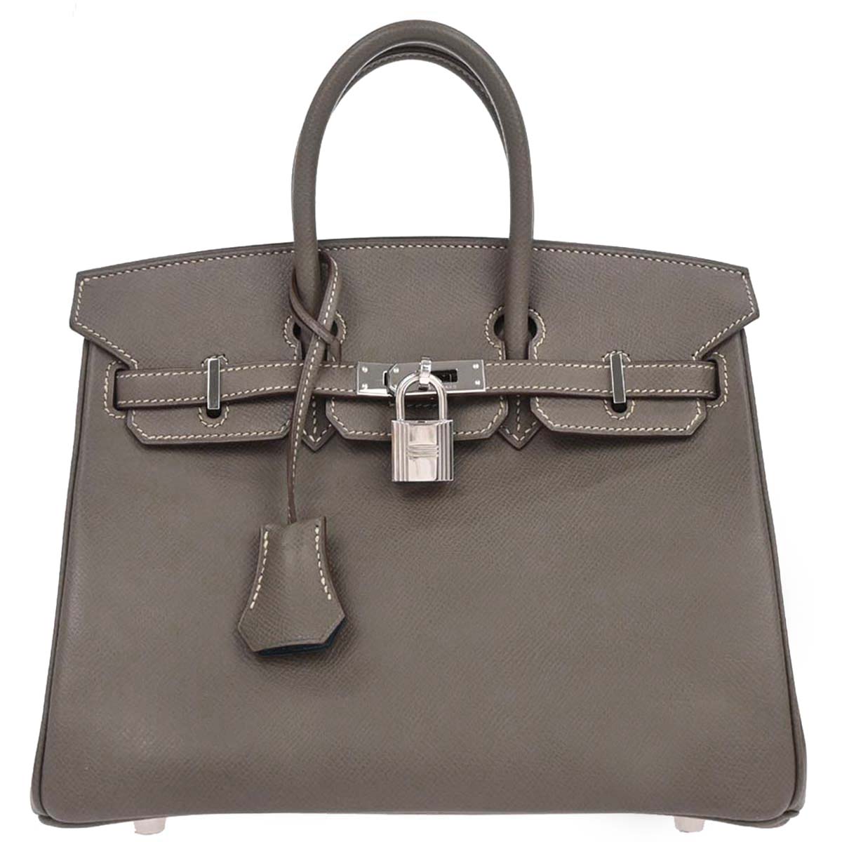 Hermes Etain Blue Thalassa Epsom Birkin 25 Verso Handbag