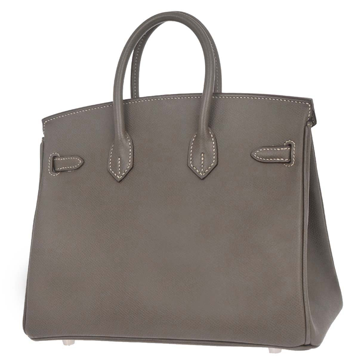 Hermes Etain Blue Thalassa Epsom Birkin 25 Verso Handbag