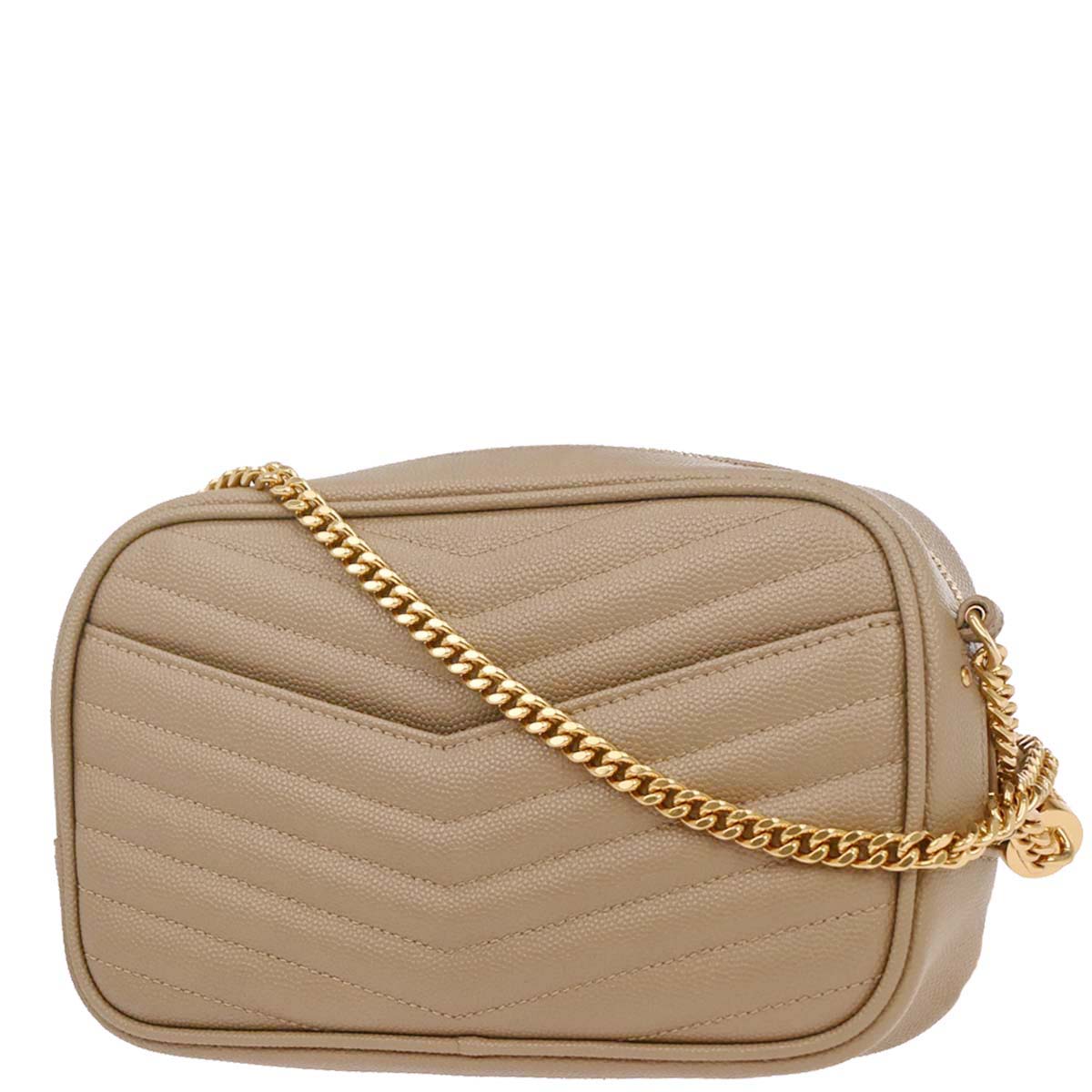 Saint Laurent Beige Leather Lou Crossbody Bag