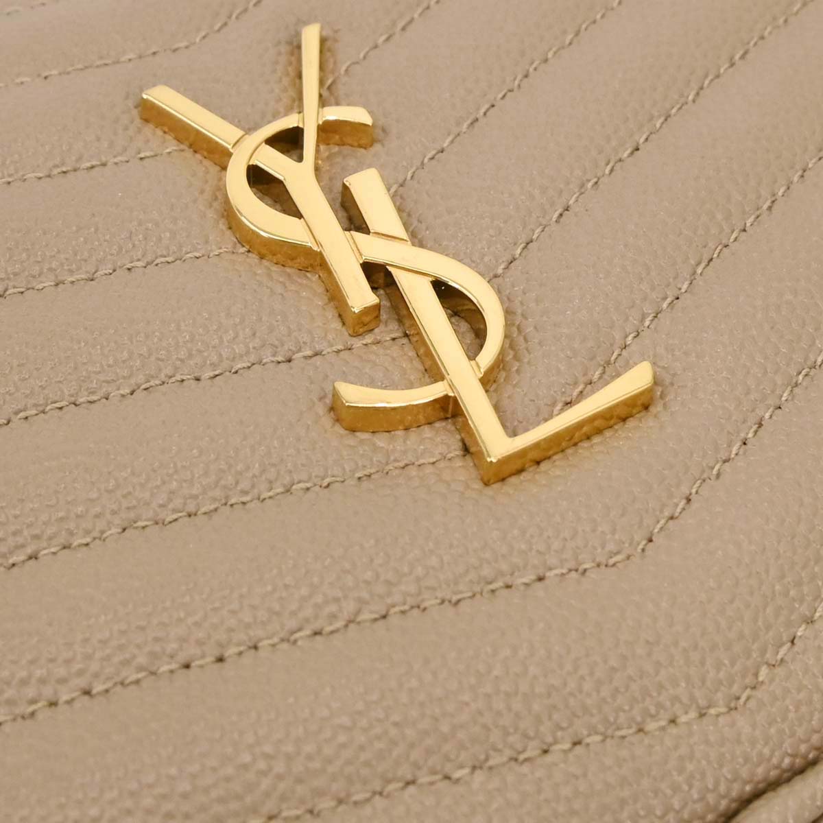 Saint Laurent Beige Leather Lou Crossbody Bag