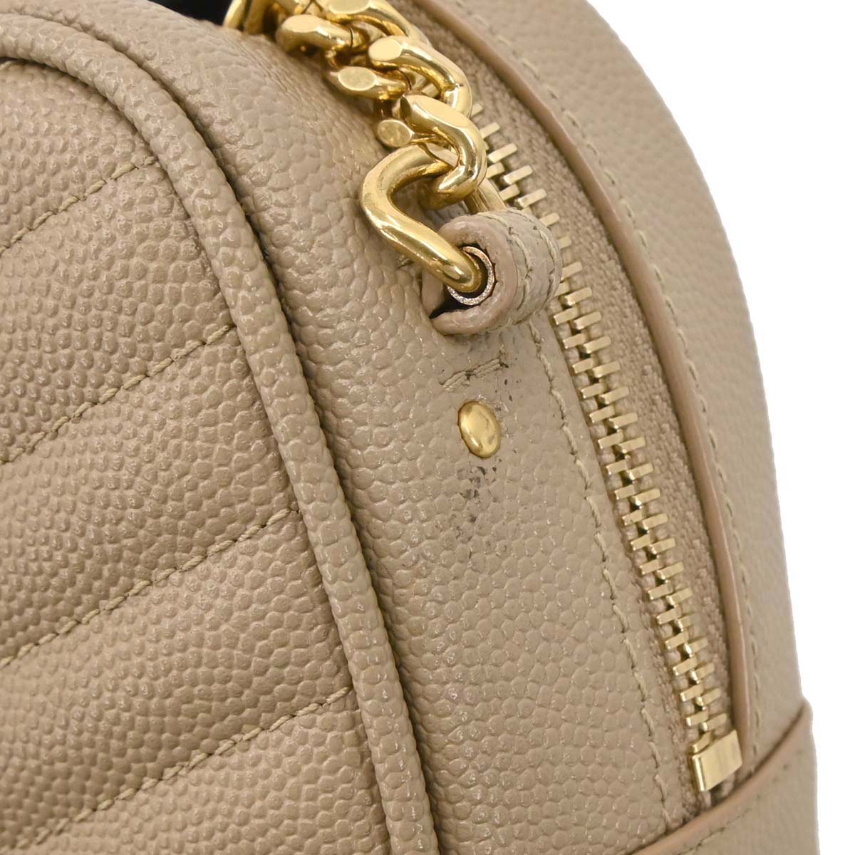 Saint Laurent Beige Leather Lou Crossbody Bag