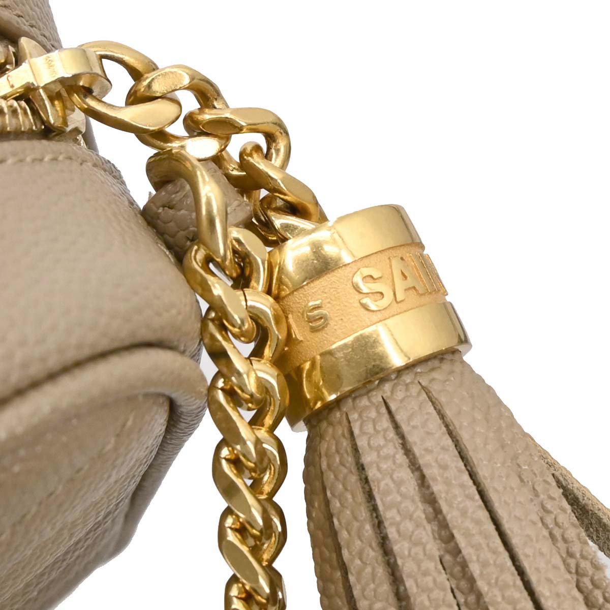 Saint Laurent Beige Leather Lou Crossbody Bag