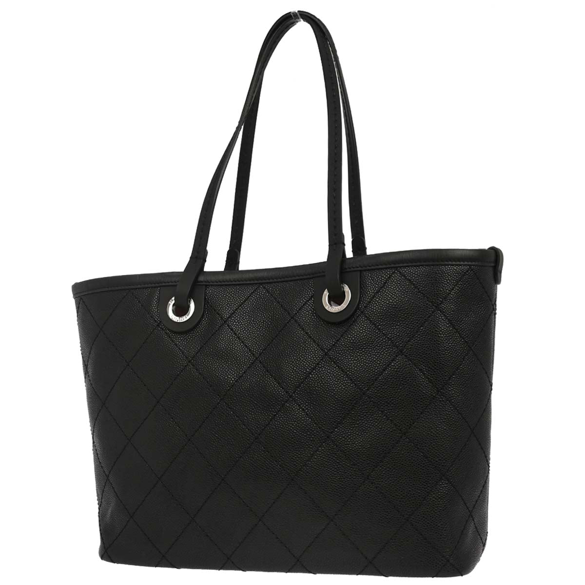 Chanel Black Caviar Skin On The Road Shopping Fever Tote Bag