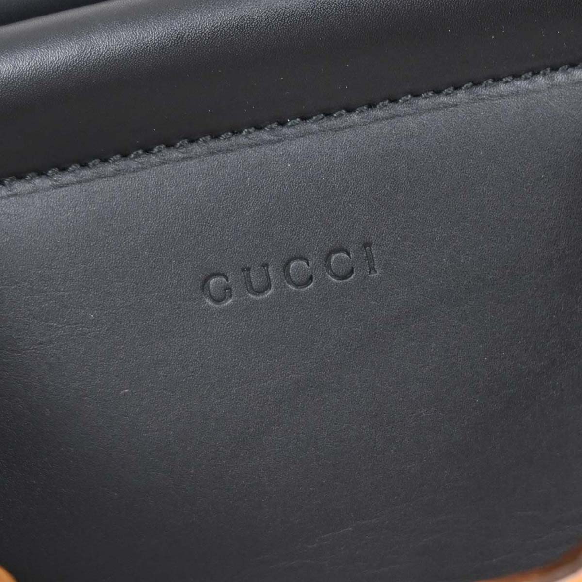 Gucci Black Bamboo Nymphaea 2way Shoulder Handbag