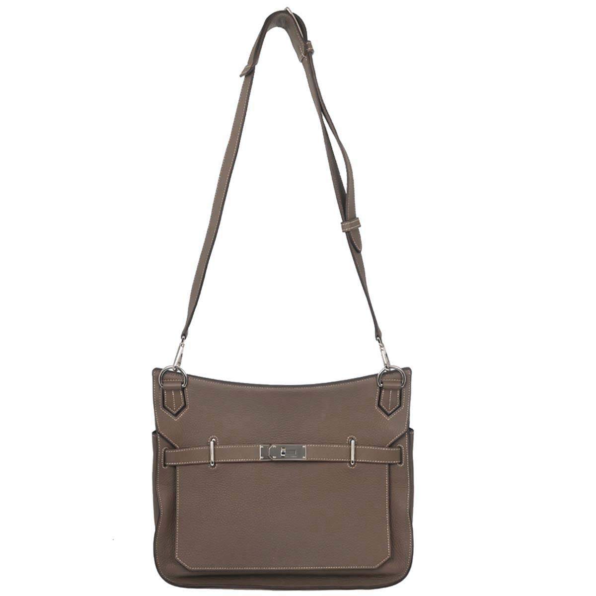 Hermes Etoupe Taurillon Clemence Jypsiere 34 Shoulder Bag