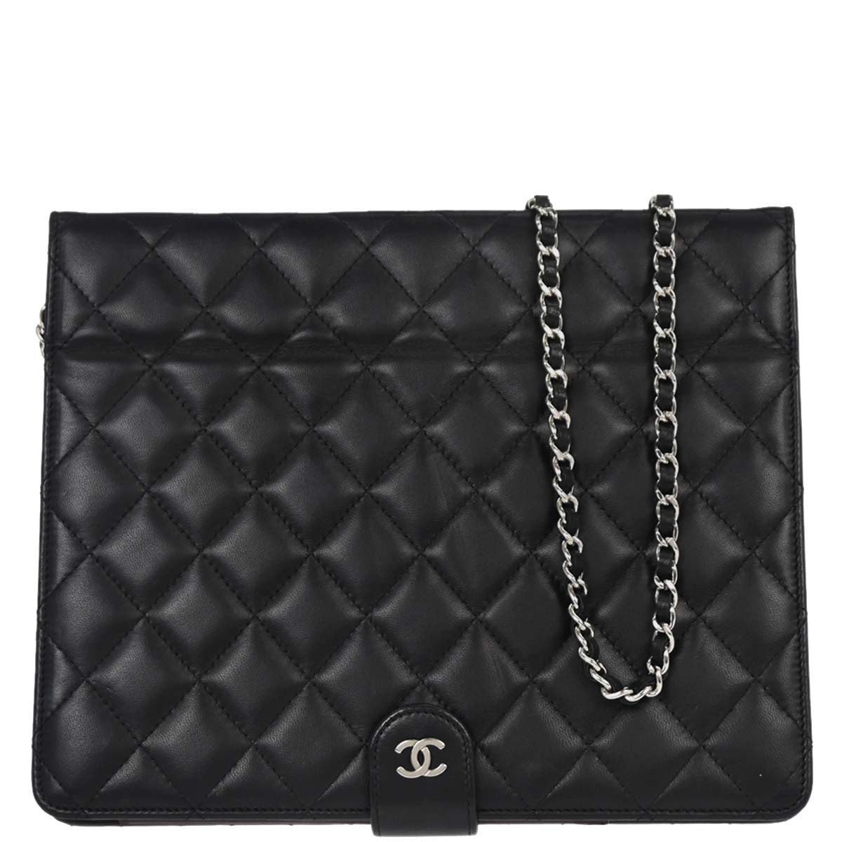 Chanel Black Lambskin Tablet Case Shoulder Bag