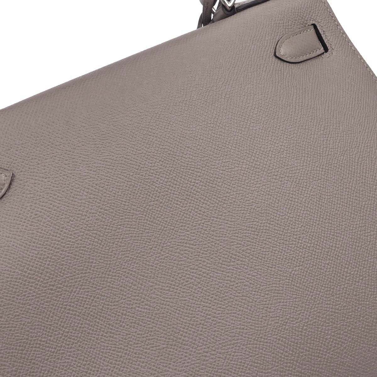 Hermes Gris Asphalt Epsom Kelly 28 Sellier 2way Shoulder Handbag