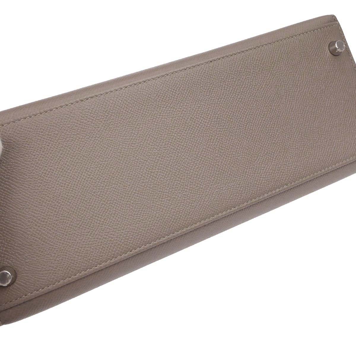 Hermes Gris Asphalt Epsom Kelly 28 Sellier 2way Shoulder Handbag