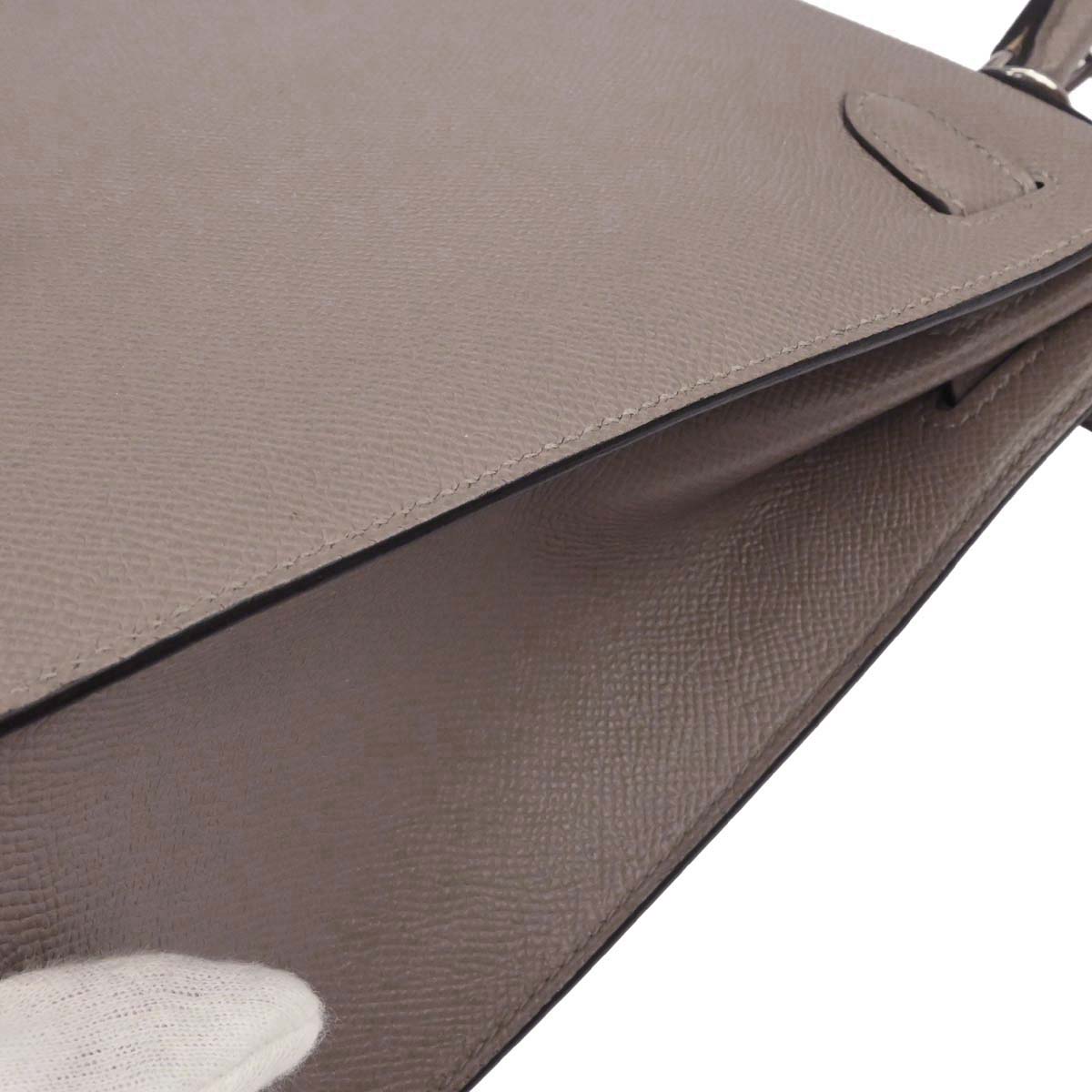 Hermes Gris Asphalt Epsom Kelly 28 Sellier 2way Shoulder Handbag