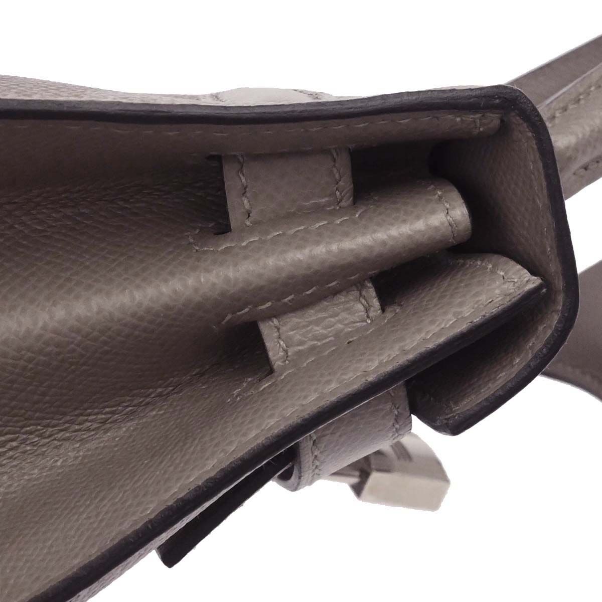 Hermes Gris Asphalt Epsom Kelly 28 Sellier 2way Shoulder Handbag