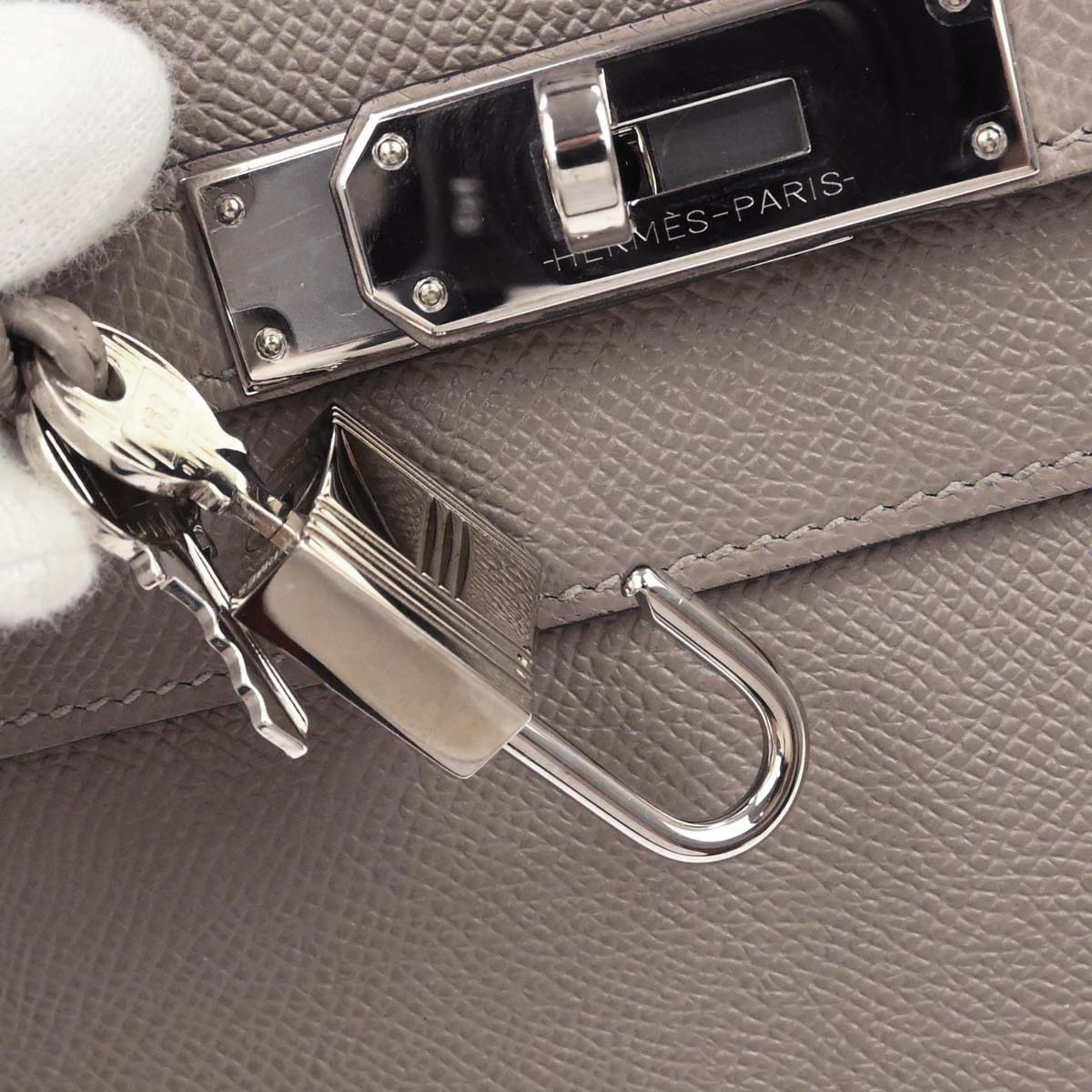 Hermes Gris Asphalt Epsom Kelly 28 Sellier 2way Shoulder Handbag