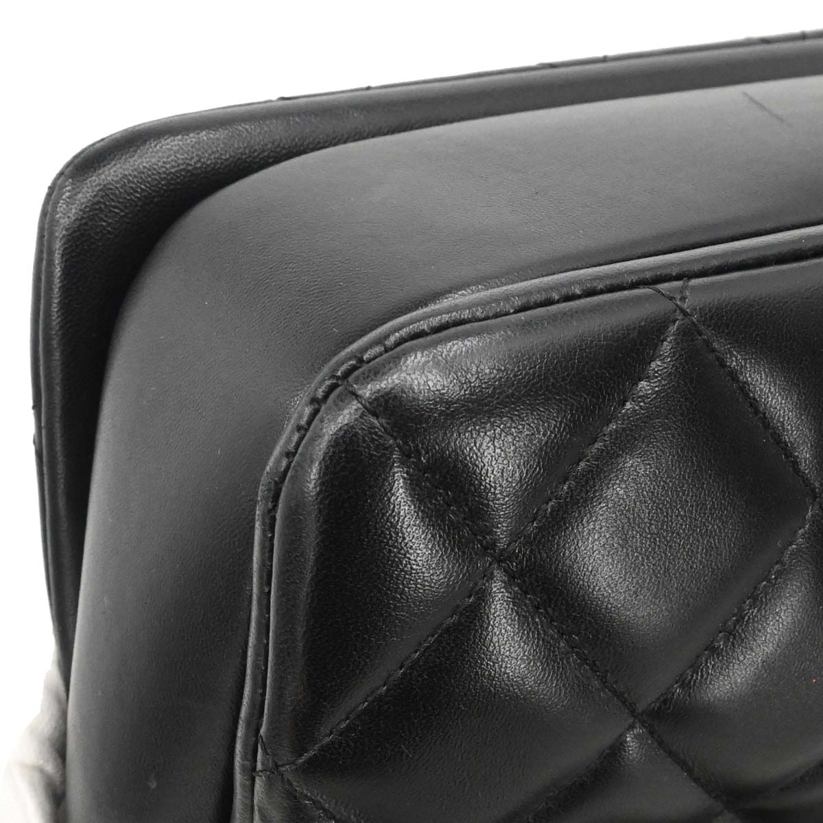Chanel Black Lambskin Top Handle 2way Shoulder Handbag