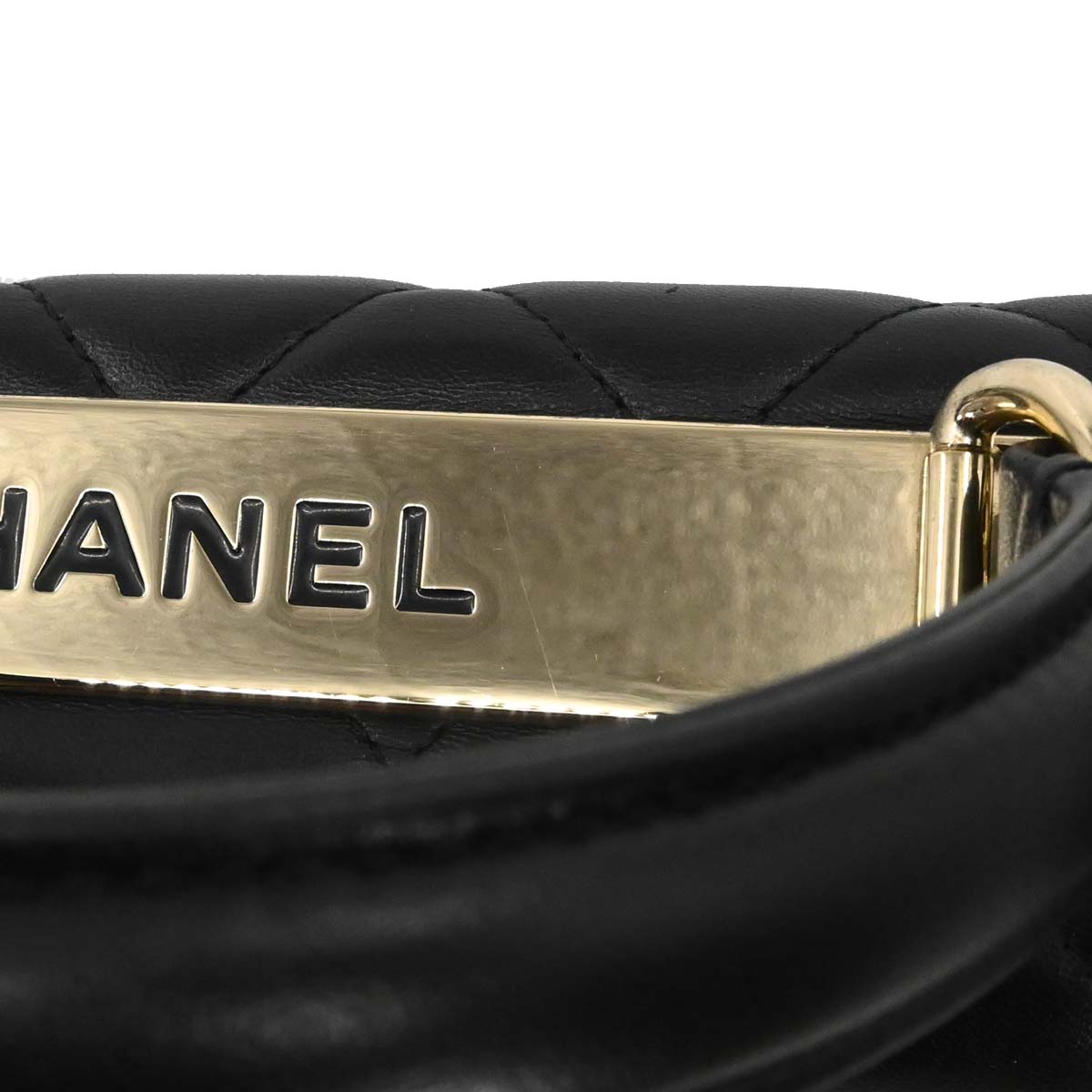 Chanel Black Lambskin Top Handle 2way Shoulder Handbag