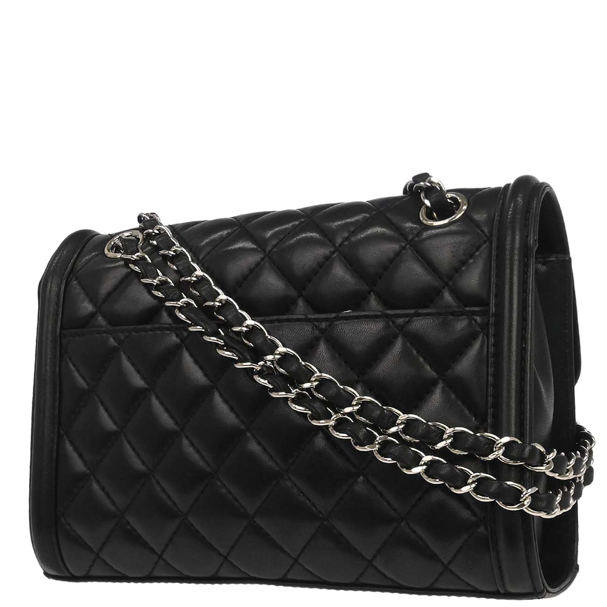 Chanel Black Lambskin Geometric Flap Shoulder Bag