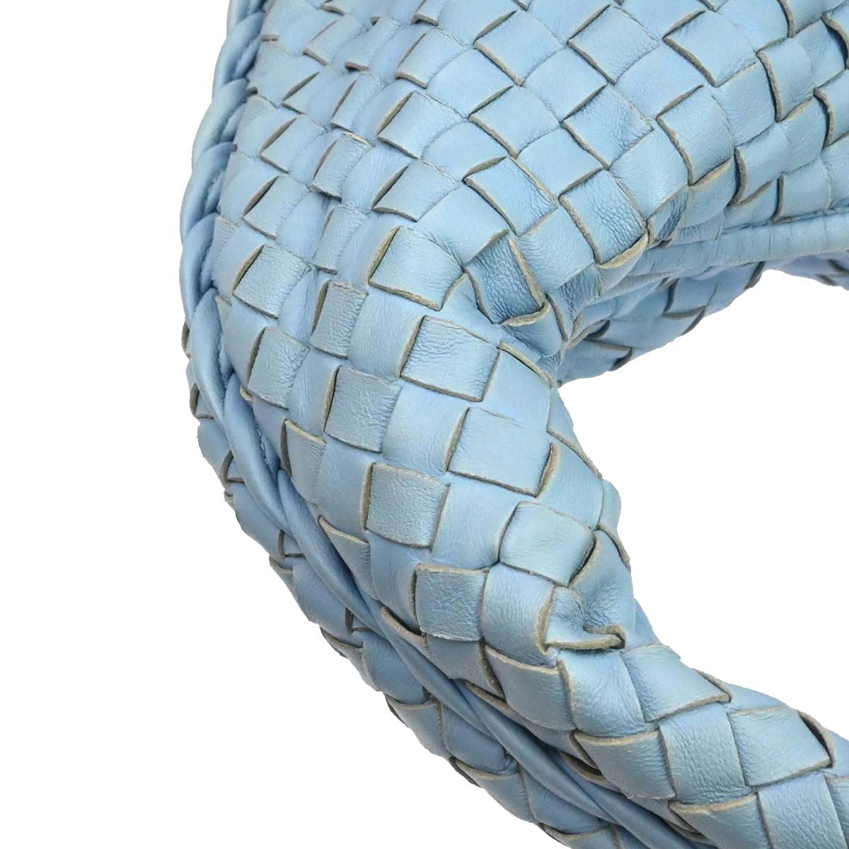 Bottega Veneta Light Blue Lambskin Intrecciato Hobo Handbag