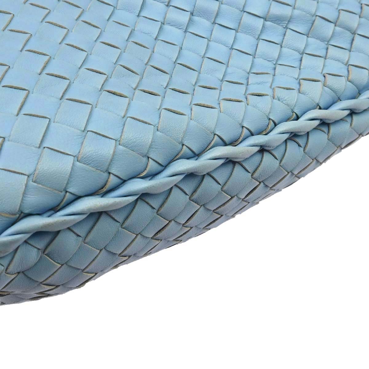Bottega Veneta Light Blue Lambskin Intrecciato Hobo Handbag