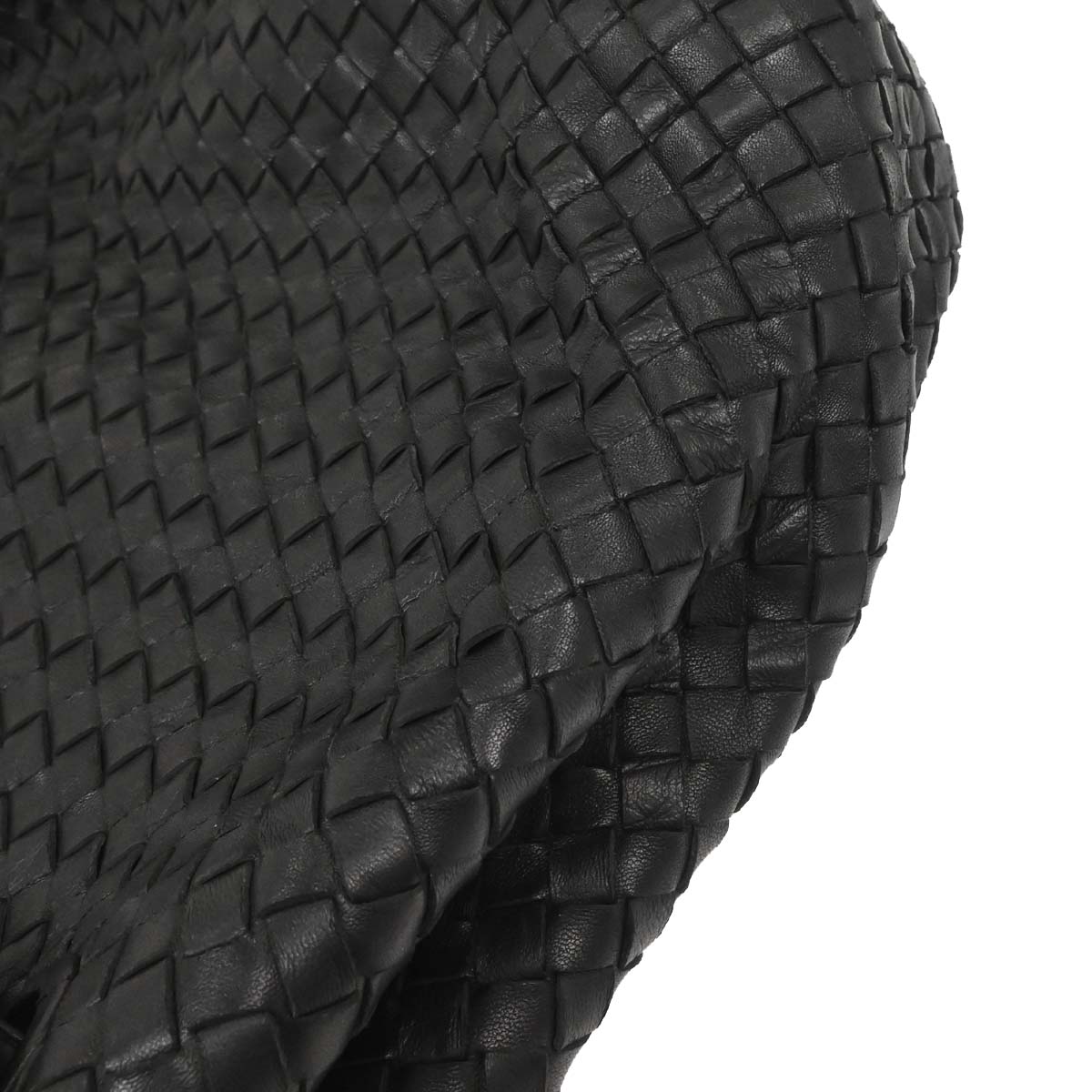 Bottega Veneta Black Lambskin Intrecciato Handbag