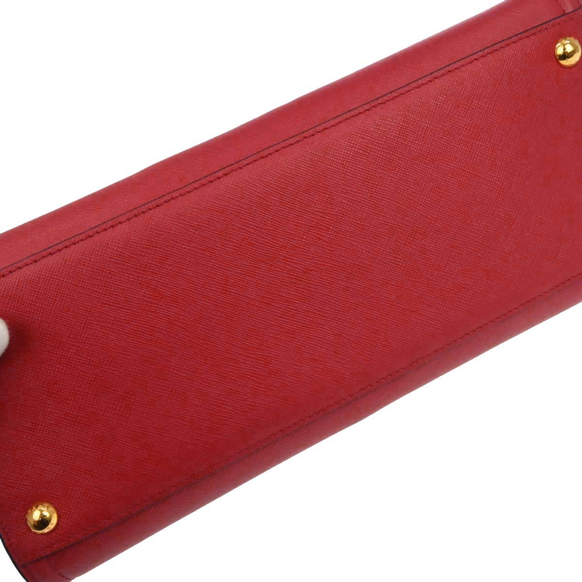 Prada Red Leather 2way Shoulder Tote Handbag