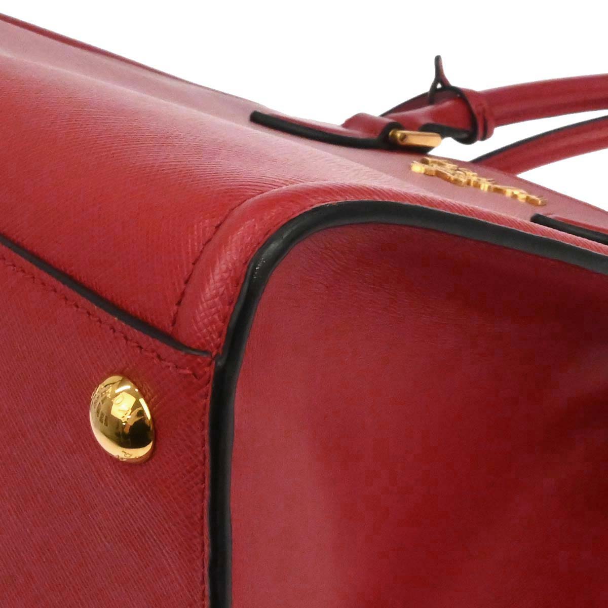 Prada Red Leather 2way Shoulder Tote Handbag