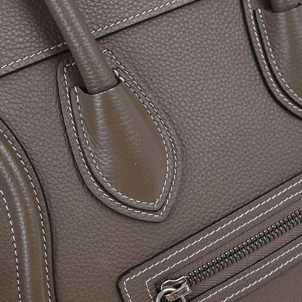 Celine Brown Luggage Micro Tote Handbag